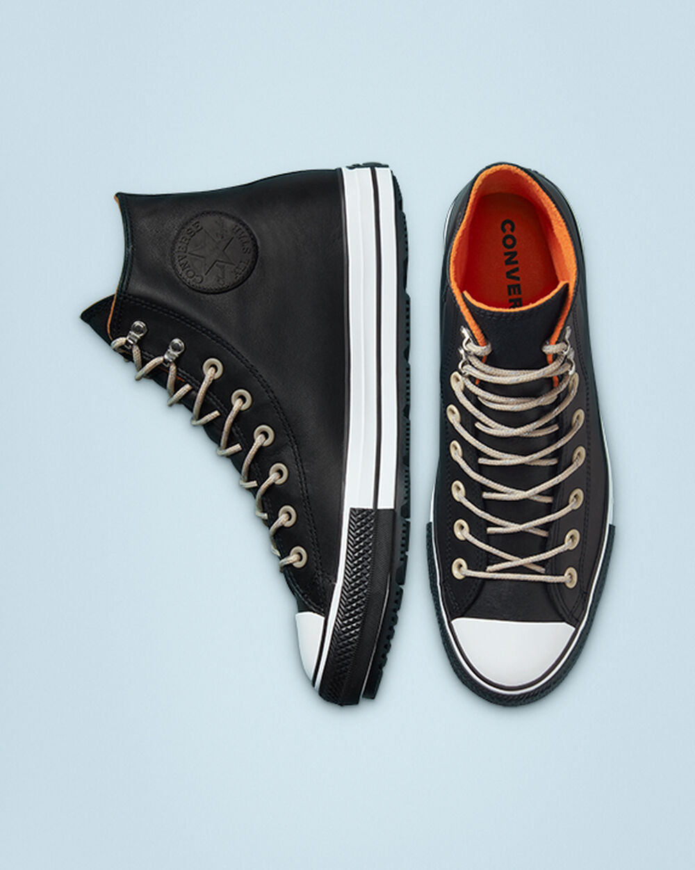 Botas de Invierno Converse Chuck Taylor All Star Mujer Negras Blancas Negras | Uruguay-09143