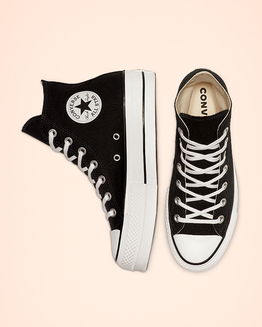 Zapatillas Converse Chuck Taylor All Star Mujer Negras Blancas | Uruguay-21349