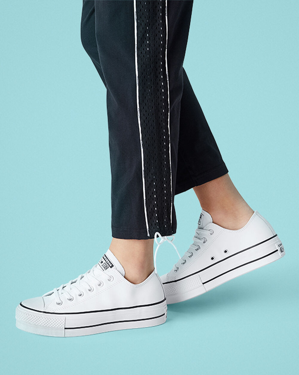 Zapatillas Converse Chuck Taylor All Star Mujer Blancas Negras Blancas | Uruguay-41296