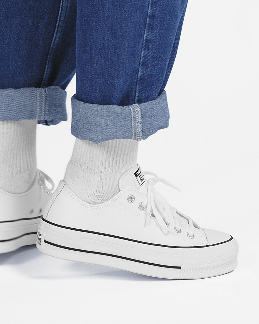 Zapatillas Converse Chuck Taylor All Star Mujer Blancas Negras Blancas | Uruguay-41296