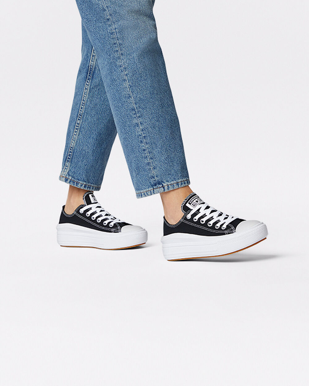 Zapatillas Converse Chuck Taylor All Star Move Mujer Negras Blancas | Uruguay-75428