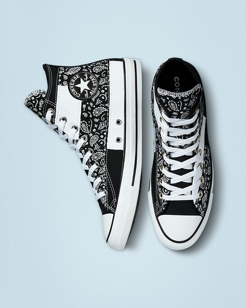Zapatillas Converse Chuck Taylor All Star Mujer Negras Blancas Negras | Uruguay-87194