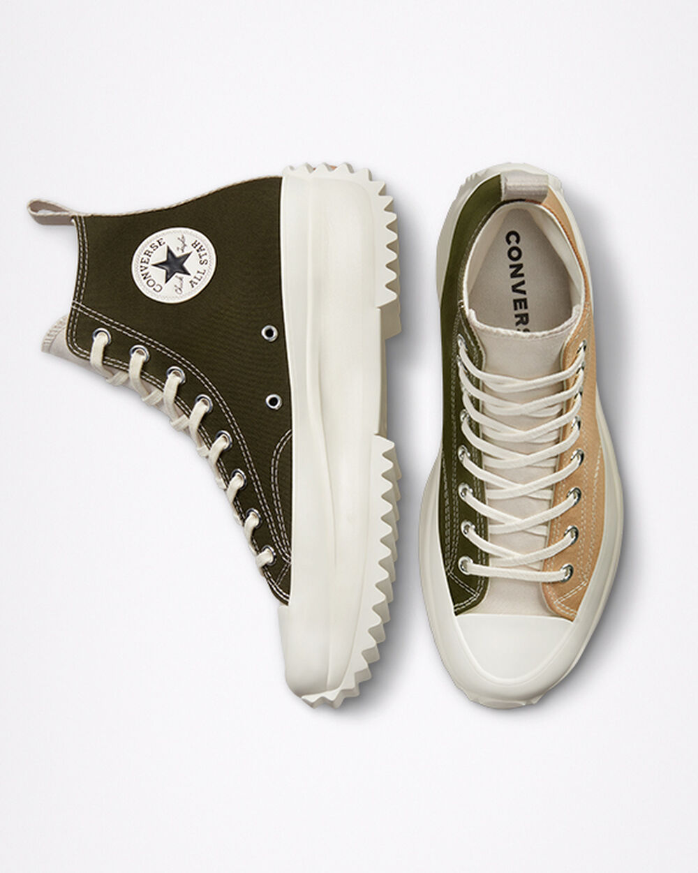 Zapatillas Converse Run Star Hike Mujer Kaki Negras Blancas | Uruguay-53671