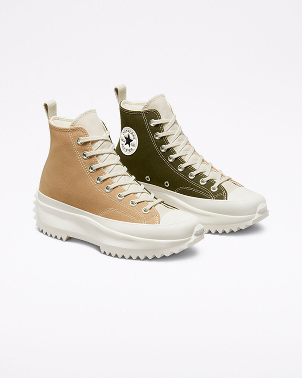 Zapatillas Converse Run Star Hike Mujer Kaki Negras Blancas | Uruguay-53671